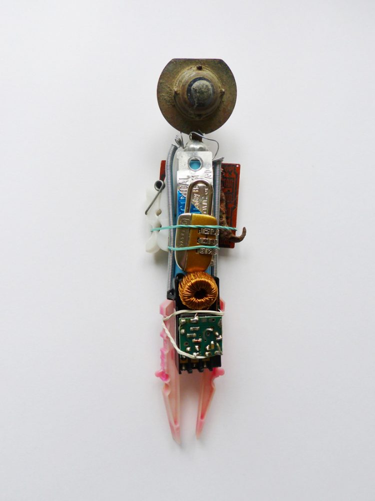 A sculpture made from found objects.