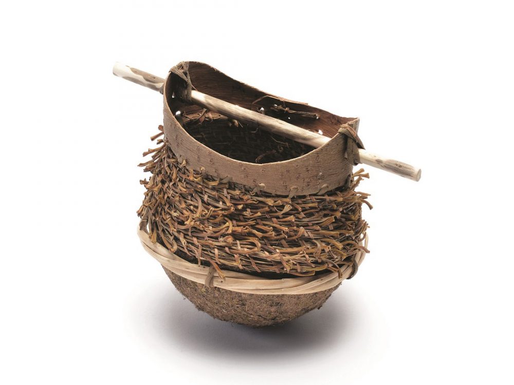 hand woven textured basket made from willow