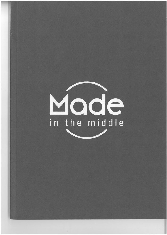 Made in the Middle catalogue cover. Plain grey with a simple white logo.